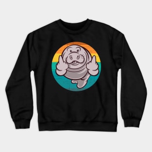 Funny Manatee Vintage Retro Humor Crewneck Sweatshirt